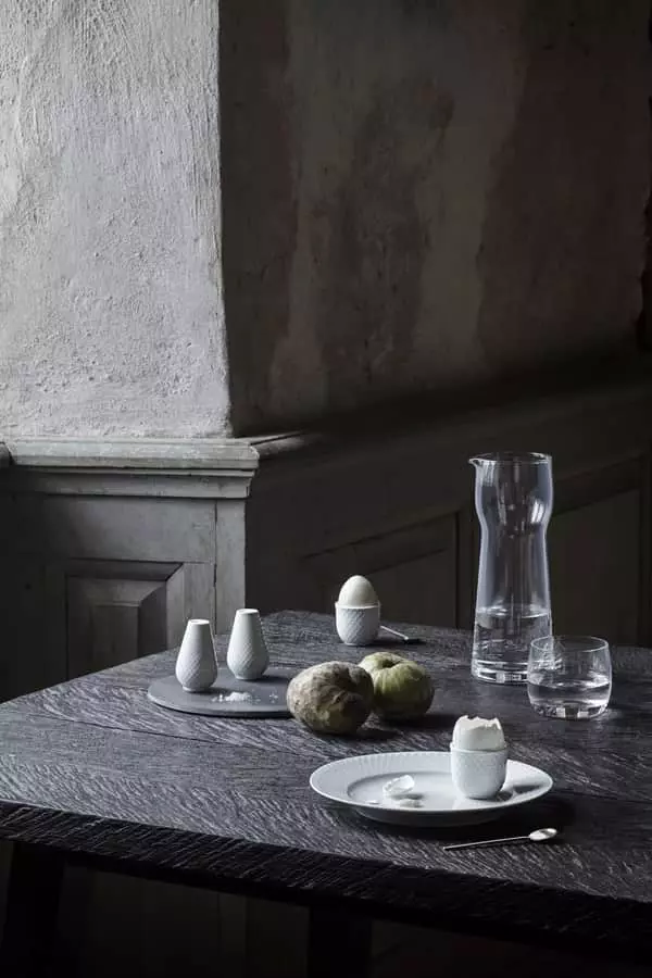 Lyngby Porcelæn Rhombe Salt- Og Pebersæt - Billede 2